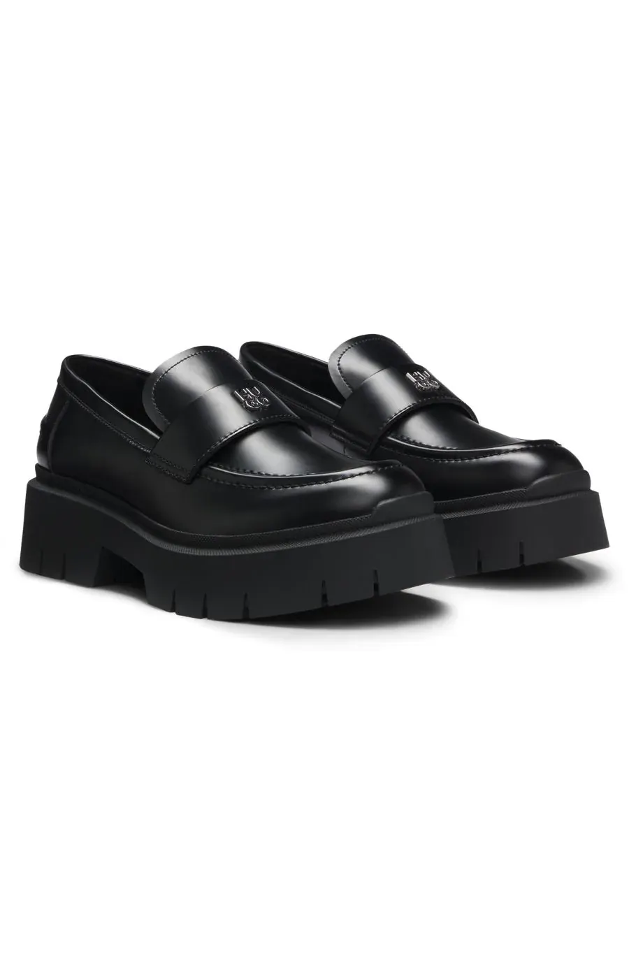 Лофери Hugo Boss з логотипом зі шкіри